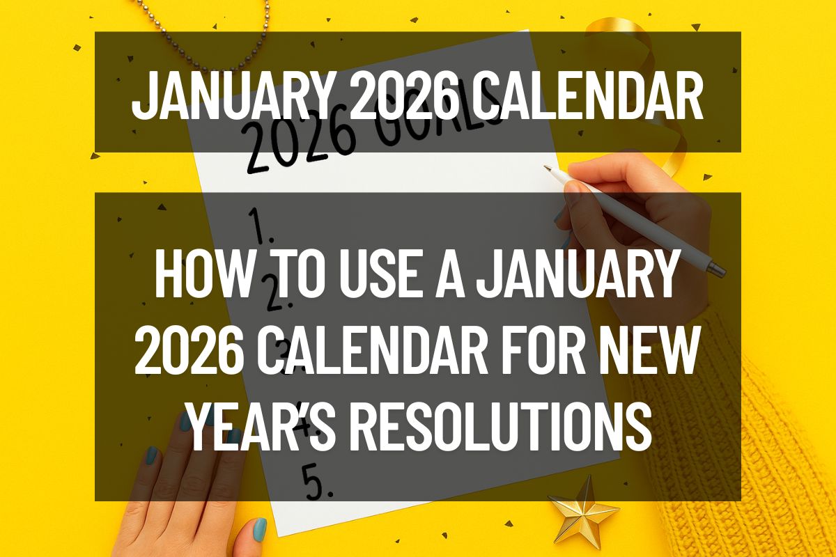 How To Use A January 2026 Calendar For New Year’s Resolutions