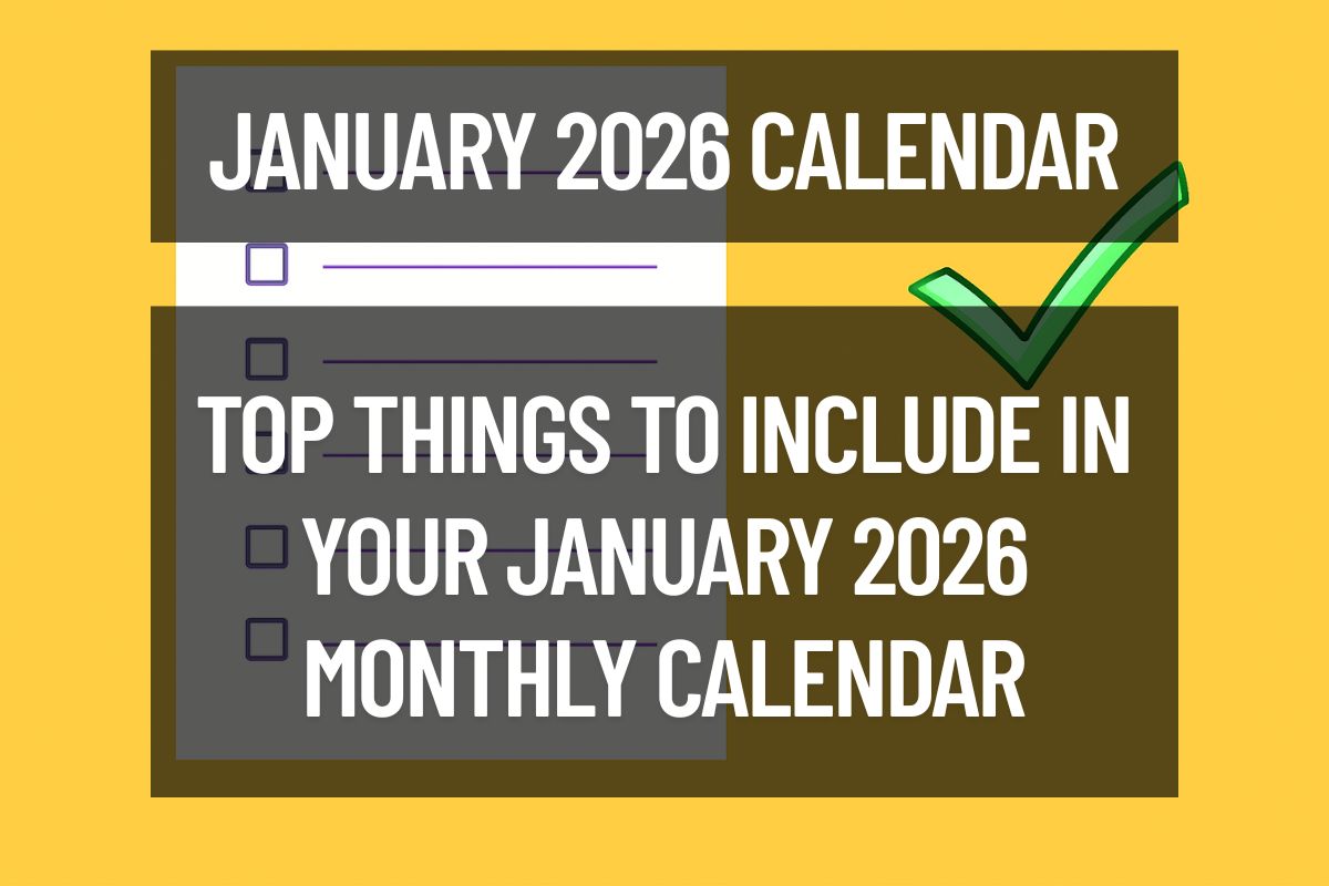 Top Things To Include In Your January 2026 Monthly Calendar
